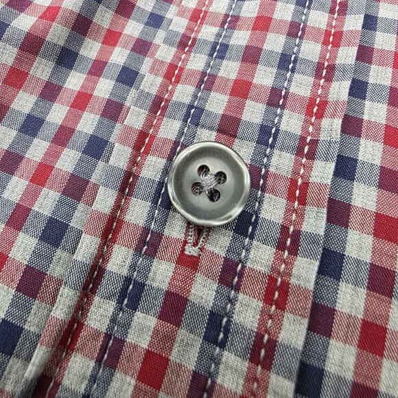 Hugo Boss Shirt Men Large Check Boss Orange Roll Tab Sleeve Casual Cotton Preppy - Picture 16 of 16